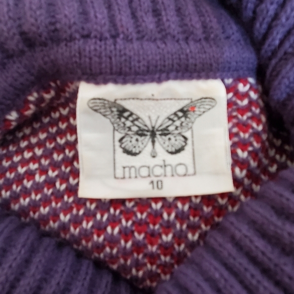 MACHO WOOL BLEND COWL NECK SWEATER SZ 10 - Picture 4 of 5